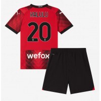 AC Milan Pierre Kalulu #20 Domáci Detský futbalový dres 2023-24 Krátky Rukáv (+ trenírky)